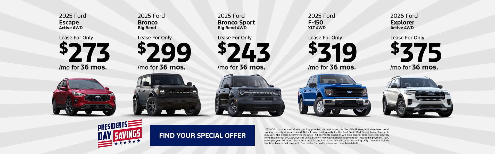 Presidents' Day Savings