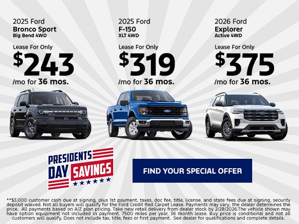 February Monthly Specials