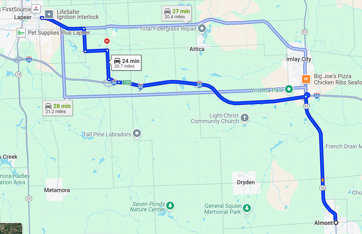almont map Milnes Ford, Inc. in Lapeer MI