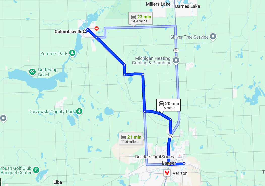 columbiaville map Milnes Ford, Inc. in Lapeer MI